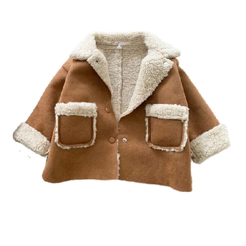 Kids' Winter Teddy Bear Plush Jacket – Warm & Cozy Cute Coat