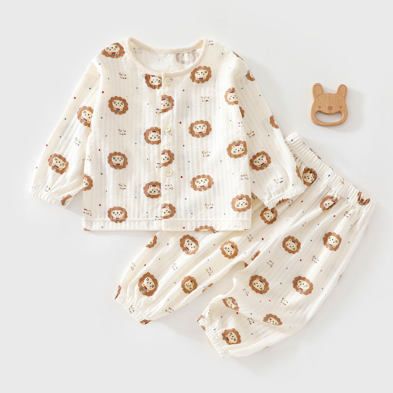 Toddler All-Season Pure Cotton Home Wear Set – Cozy Loungewear for Kids