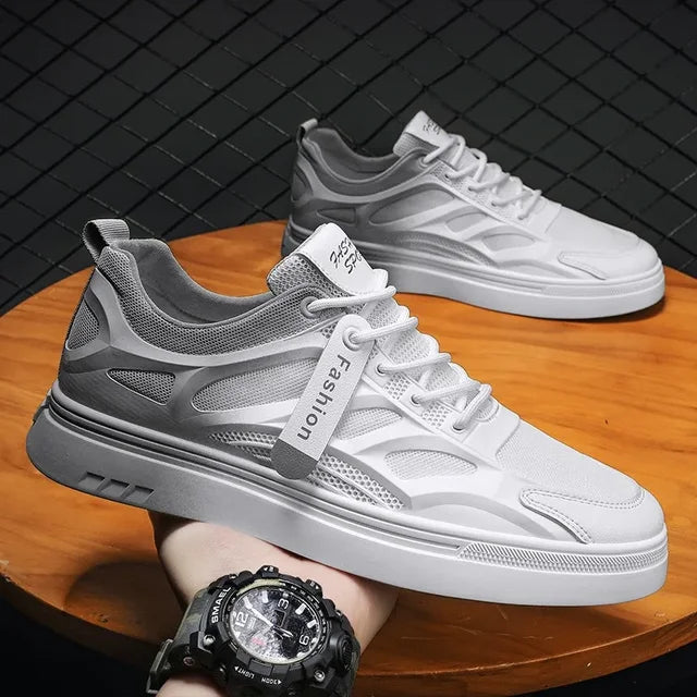 Men's White Canvas Vulcanize Sneakers
