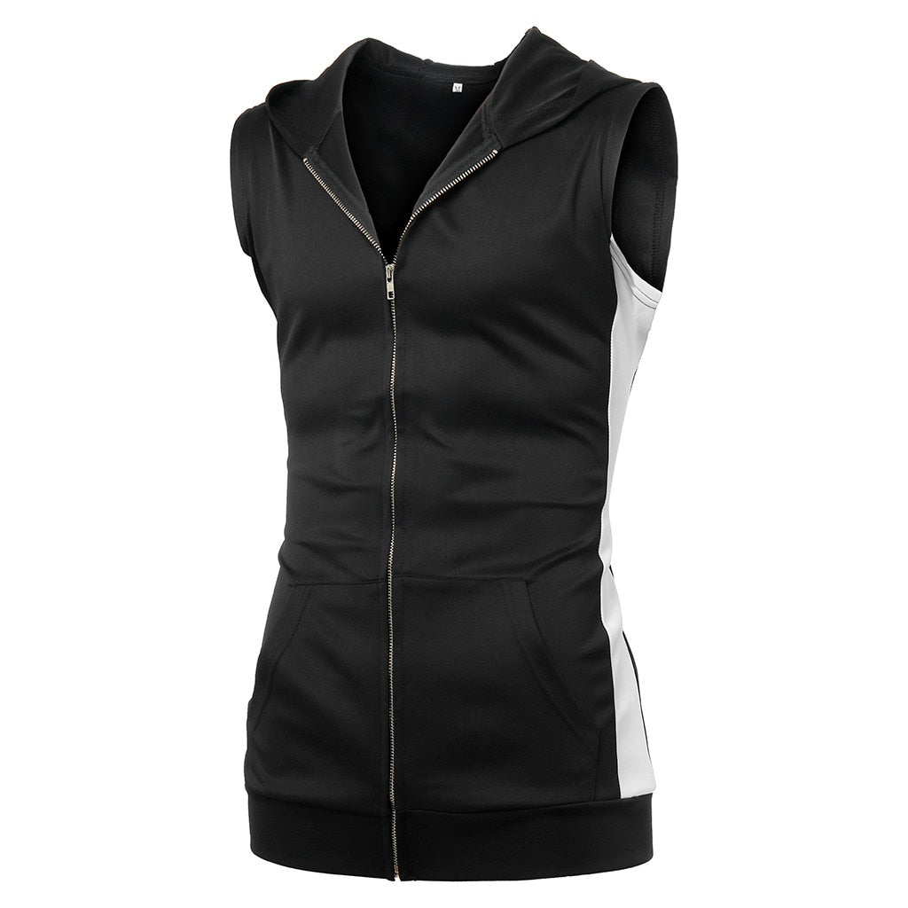 Men's Zipper Muscle Fit Gym Vest