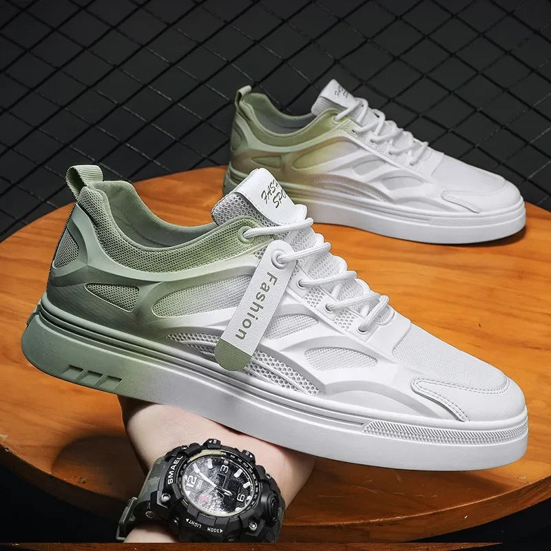 Men's White Canvas Vulcanize Sneakers
