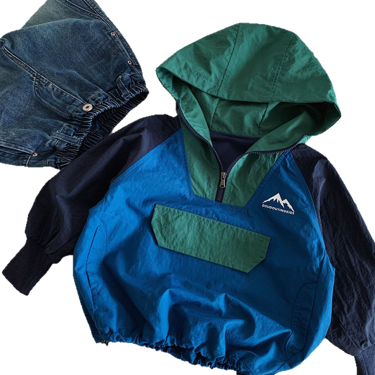 Baby Contrast Color Hooded Casual Jacket – Cozy Kids Pullover
