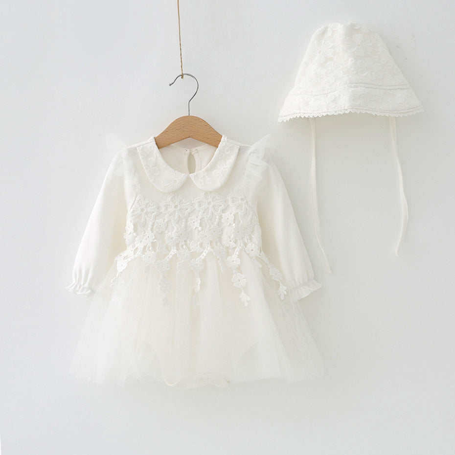 Baby Girl Princess Dress – Lace Tulle Newborn Outfit with Hat