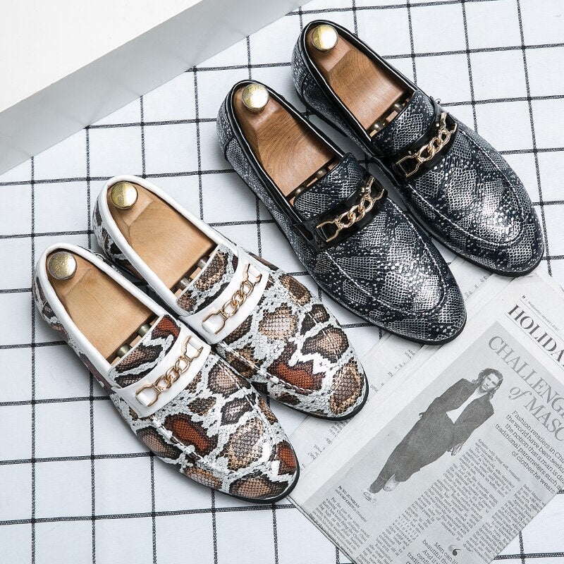 Men's Luxury Camouflage Gold Oxford Dress Shoes