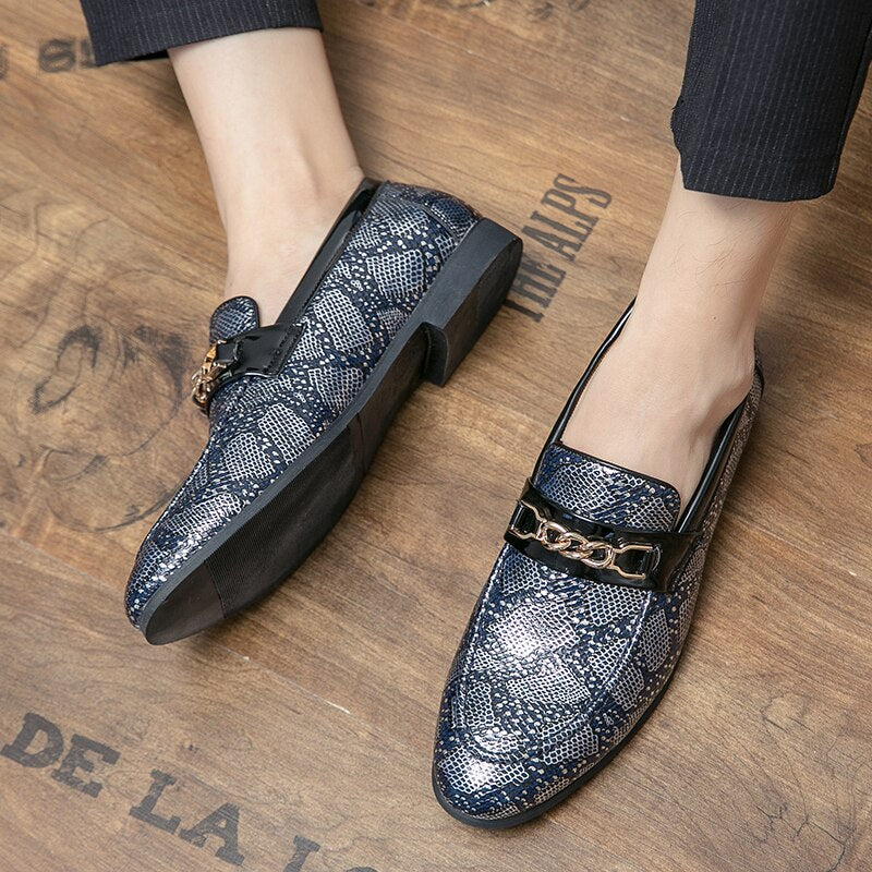 Men's Luxury Camouflage Gold Oxford Dress Shoes