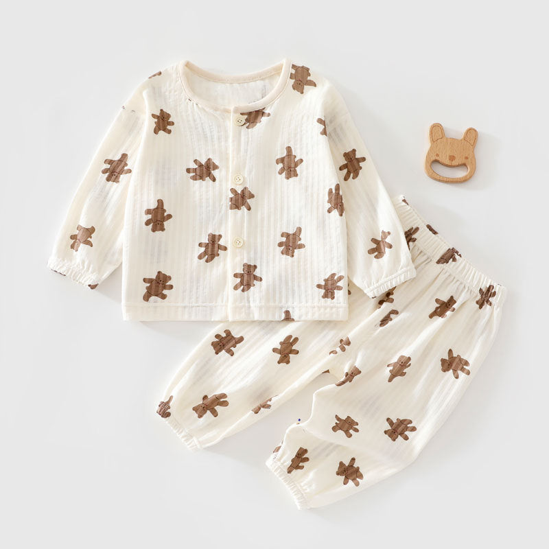Toddler All-Season Pure Cotton Home Wear Set – Cozy Loungewear for Kids