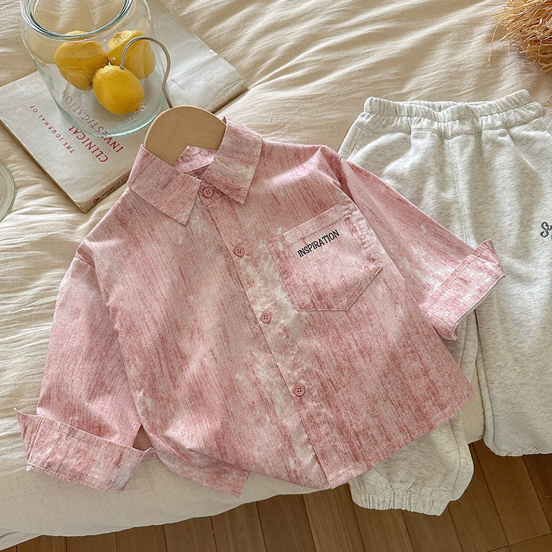Baby Letter Print Shirt Jacket – Cute Graphic Top for Infants & Toddlers
