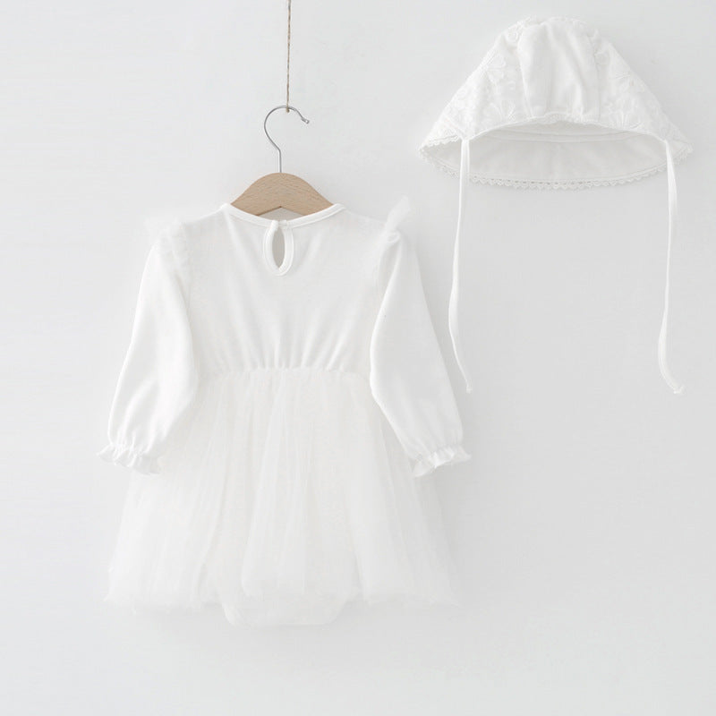 Baby Girl Princess Dress – Lace Tulle Newborn Outfit with Hat