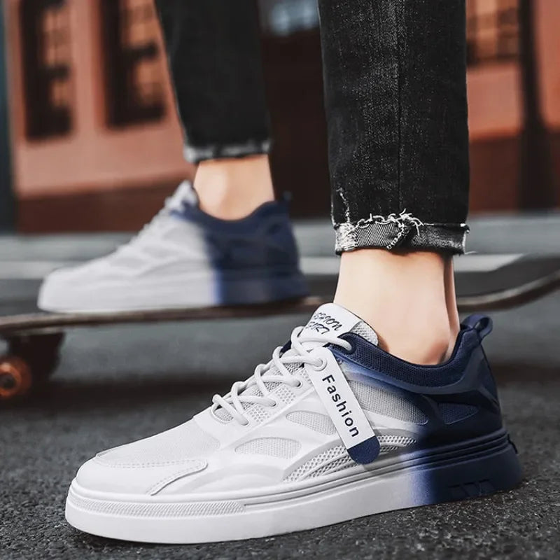 Men's White Canvas Vulcanize Sneakers
