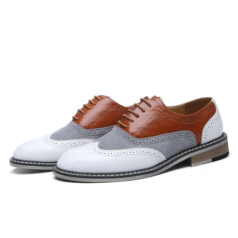 Men's Brogue Oxford Lace-Up Dress Shoes