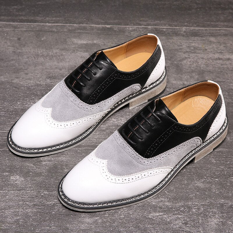 Men's Brogue Oxford Lace-Up Dress Shoes