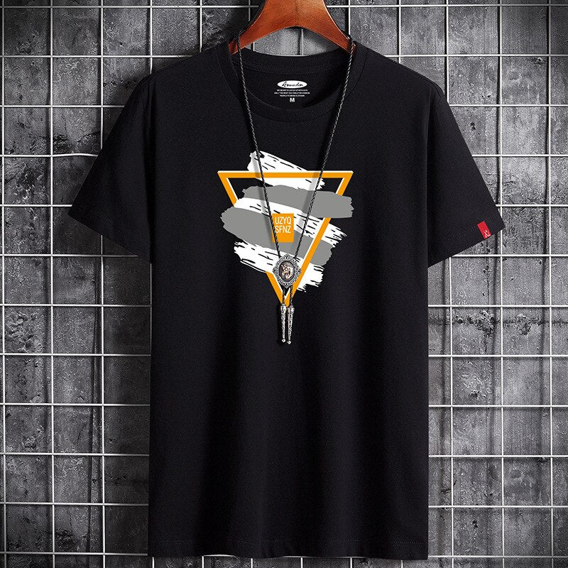 Men's Oversized White Anime Graphic Tee