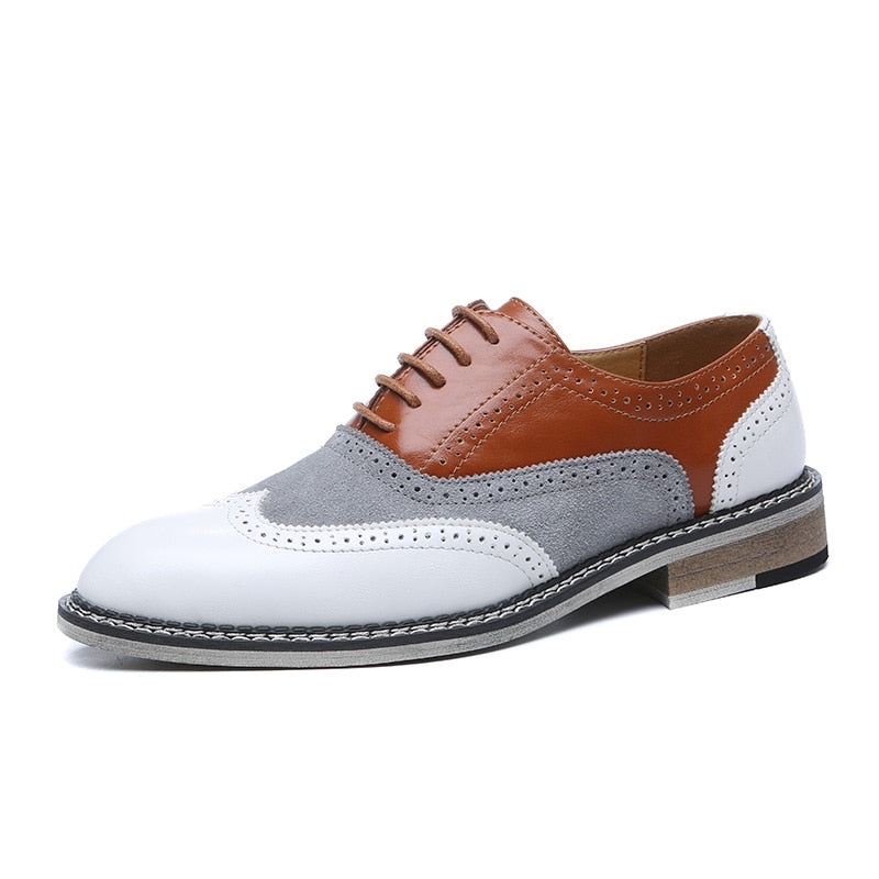 Men's Brogue Oxford Lace-Up Dress Shoes