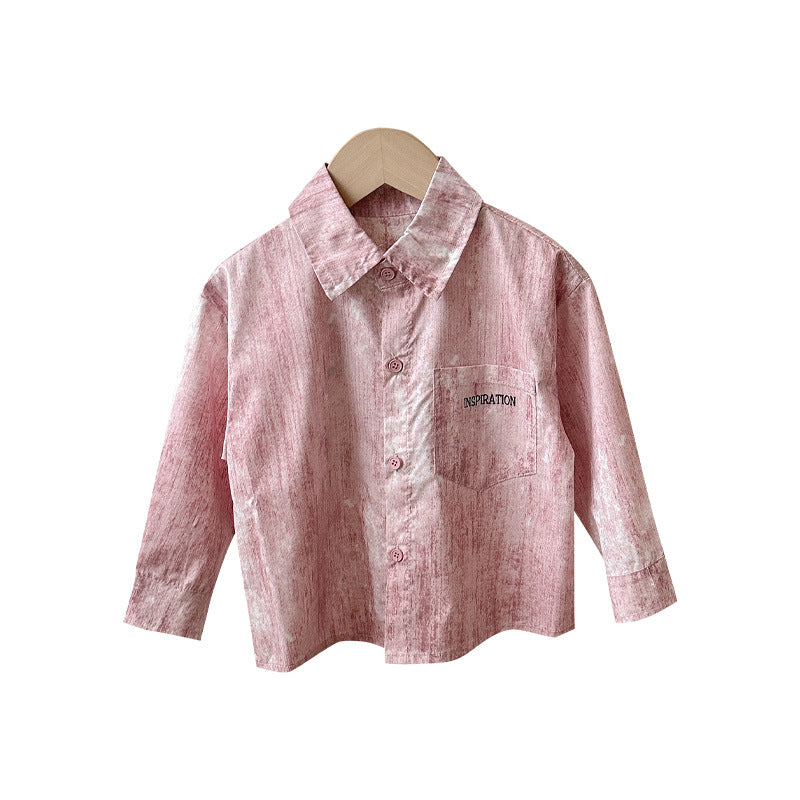 Baby Letter Print Shirt Jacket – Cute Graphic Top for Infants & Toddlers