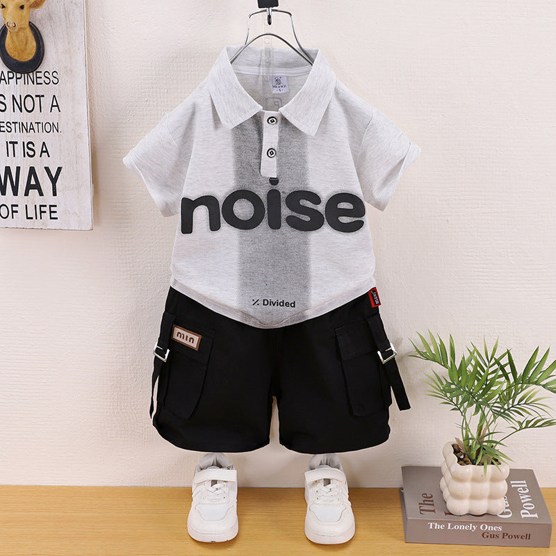 Kids' Summer Polo Shirt Two-Piece Set – Classic Casual Outfit for Children