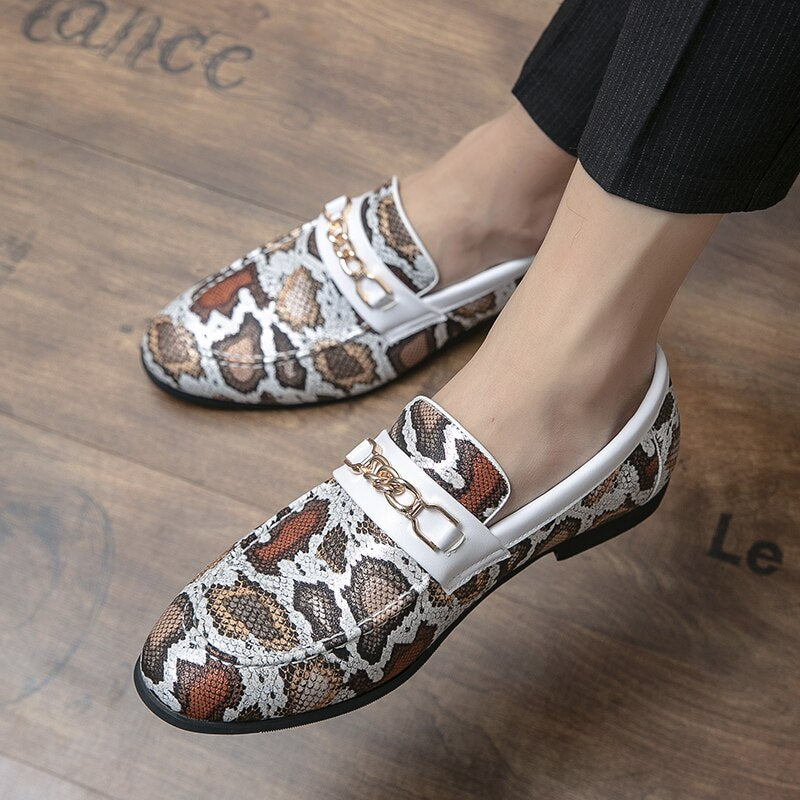 Men's Luxury Camouflage Gold Oxford Dress Shoes