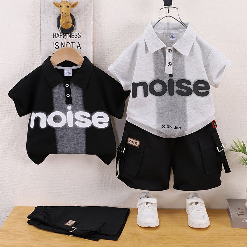 Kids' Summer Polo Shirt Two-Piece Set – Classic Casual Outfit for Children
