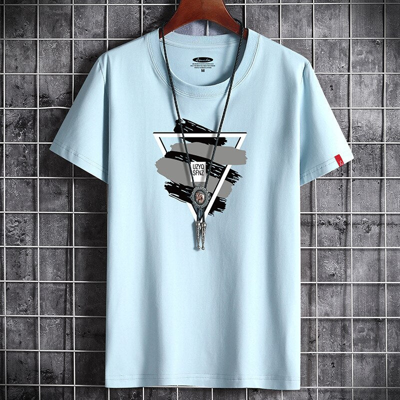 Men's Oversized White Anime Graphic Tee