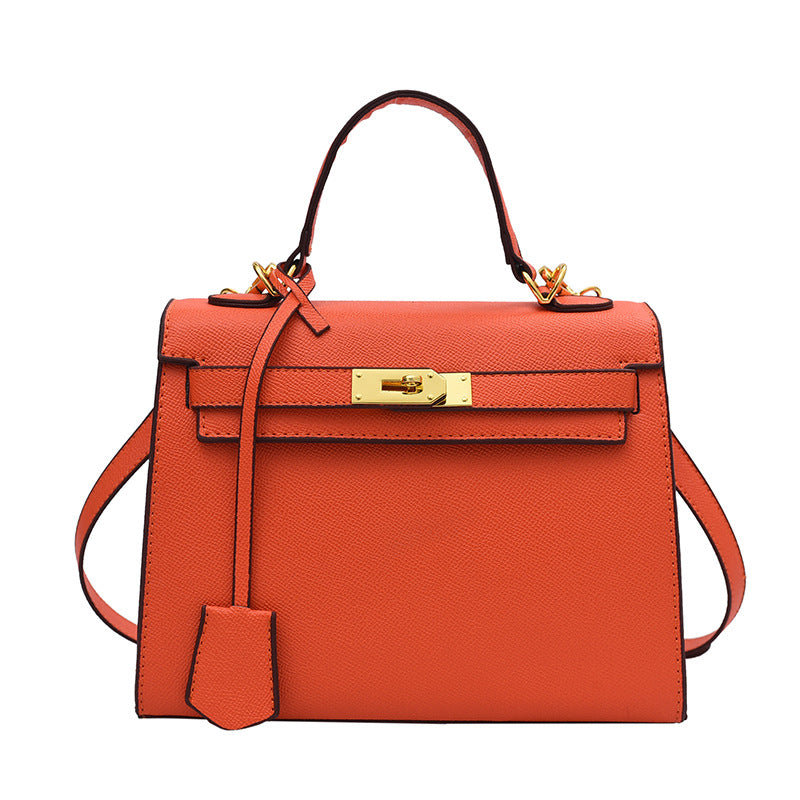 Size Solid Color PU Kelly Bag Candy Color Handbag Cross Shoulder Fashion Model Bag