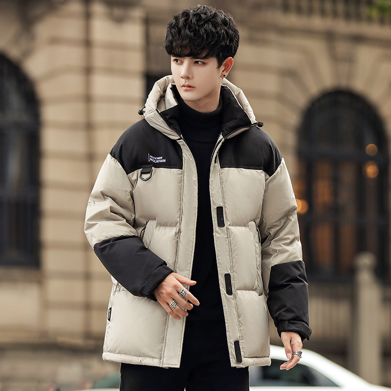 Clothing  Down Jacket Men Winter White Duck Down Short Thick Warm Windproof Fashion Hooded Outerwear