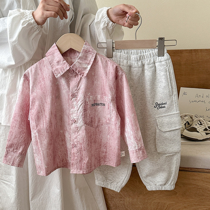 Baby Letter Print Shirt Jacket – Cute Graphic Top for Infants & Toddlers