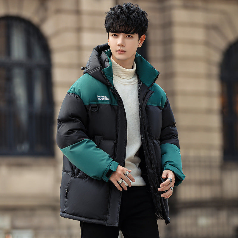 Clothing  Down Jacket Men Winter White Duck Down Short Thick Warm Windproof Fashion Hooded Outerwear