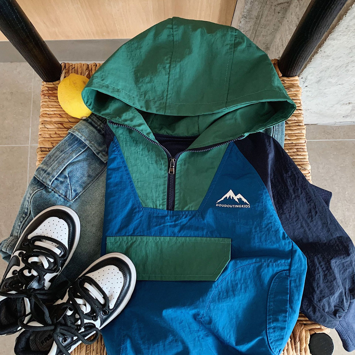 Baby Contrast Color Hooded Casual Jacket – Cozy Kids Pullover