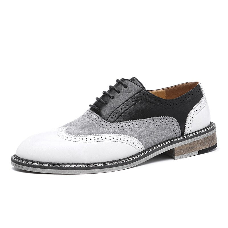 Men's Brogue Oxford Lace-Up Dress Shoes