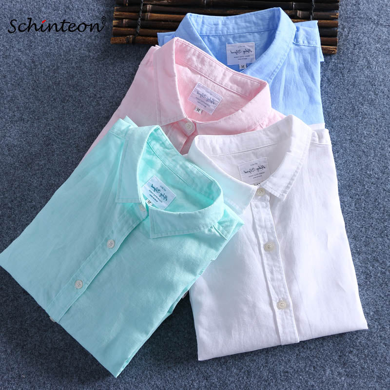 Men's Cotton Linen Square Collar Shirt