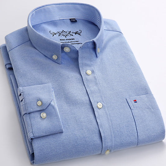 Men's Oxford Plaid Striped Work Shirt