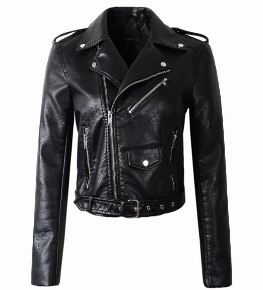 Slim Fit Moto PU Leather Jacket