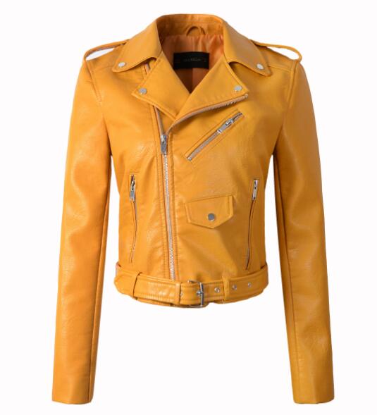 Slim Fit Moto PU Leather Jacket
