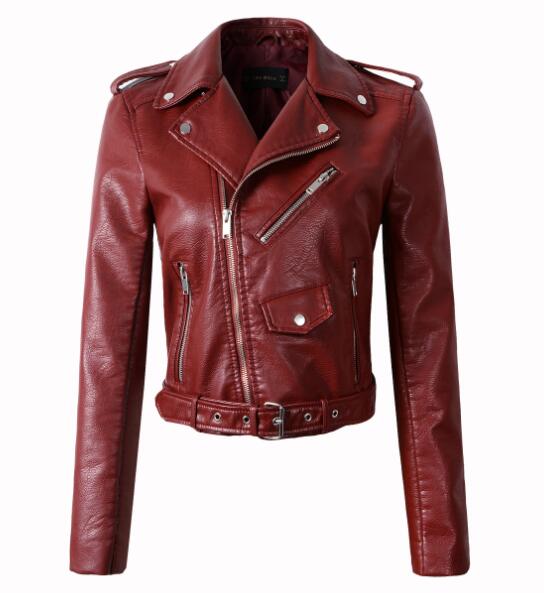 Slim Fit Moto PU Leather Jacket