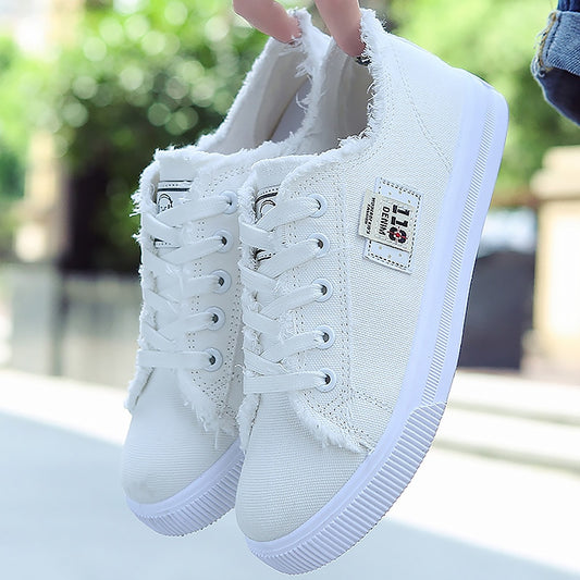 Women's Denim Lace-Up Canvas Sneakers