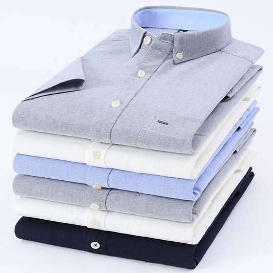 Men's Slim Fit Short Sleeve Oxford Shirt