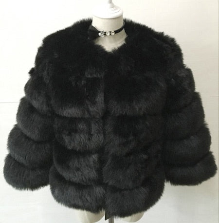 Faux Mink Fur Thick Warm Coat