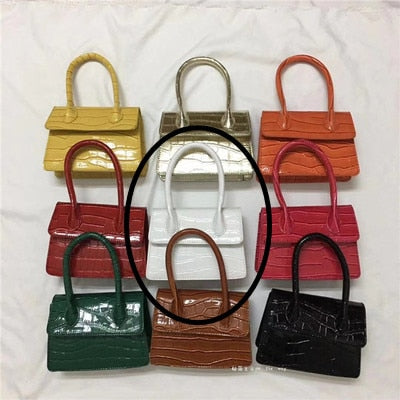 Mini Croc Pattern Chain Shoulder Bag