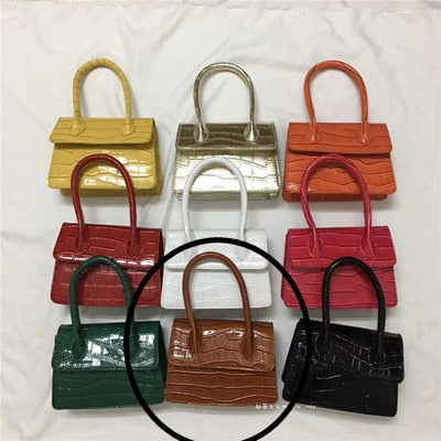 Mini Croc Pattern Chain Shoulder Bag