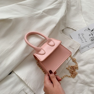Mini Croc Pattern Chain Shoulder Bag