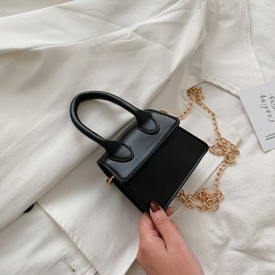 Mini Croc Pattern Chain Shoulder Bag