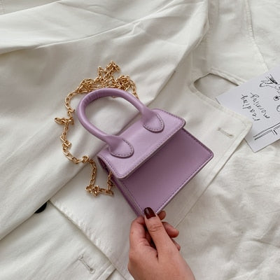 Mini Croc Pattern Chain Shoulder Bag