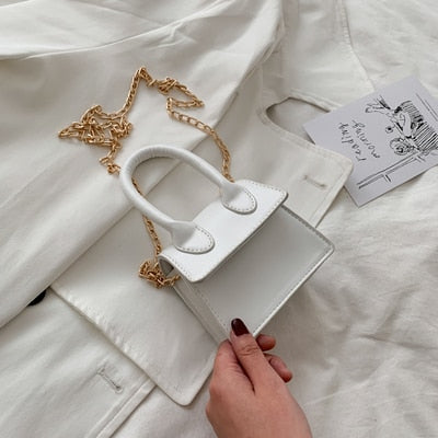 Mini Croc Pattern Chain Shoulder Bag