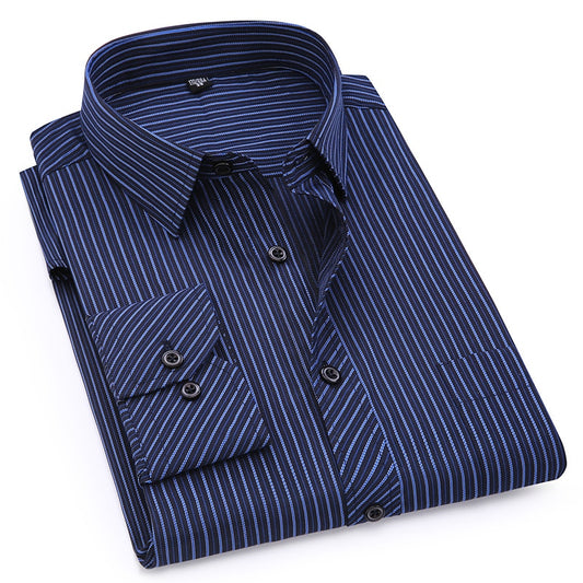 Men's Plus Size Striped Dress Shirt