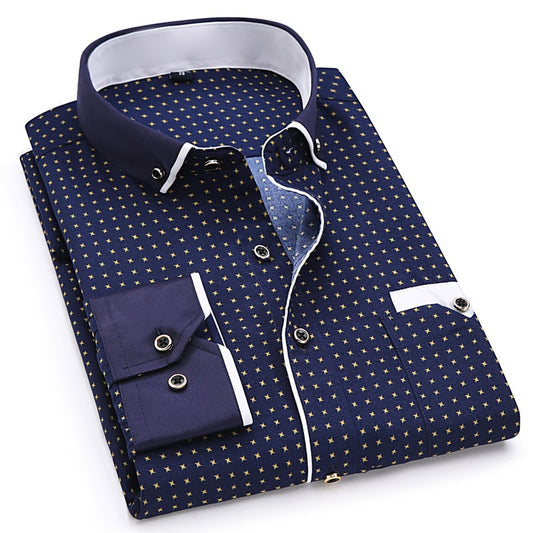 Men's Printed Slim Fit Long Sleeve Shirt