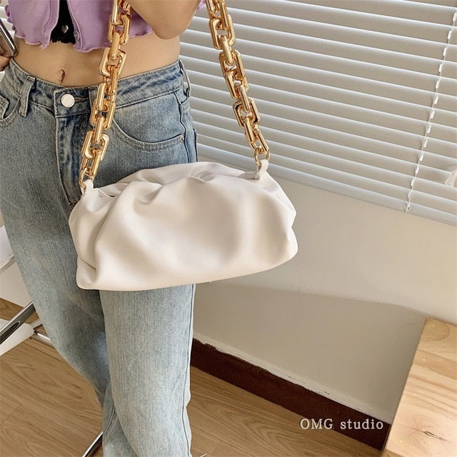 Women's Soft Leather Cloud Hobo Shoulder Bag