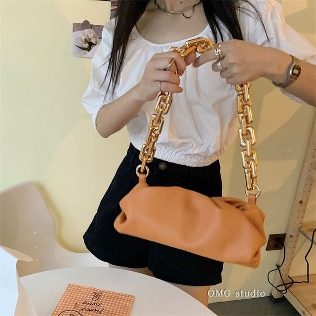 Women's Soft Leather Cloud Hobo Shoulder Bag