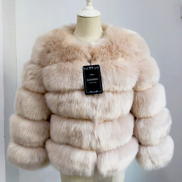 Faux Mink Fur Thick Warm Coat
