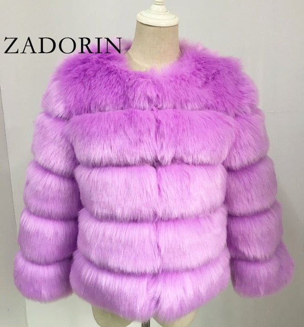 Faux Mink Fur Thick Warm Coat