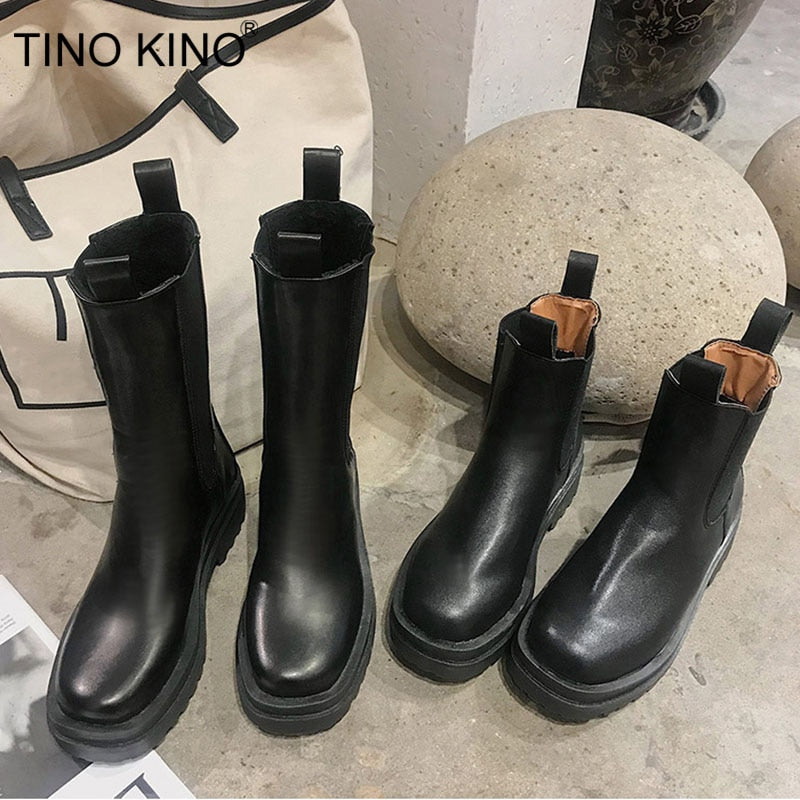 Women's Chunky Heel Chelsea Ankle Boots