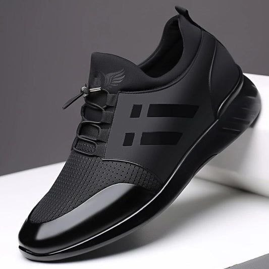 Ray Zing Men's Breathable Genuine Leather Casual Sneakers